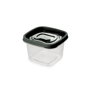 Clic Pote Quadrado 500 ml em Plástico Tampa Preta Plasútil