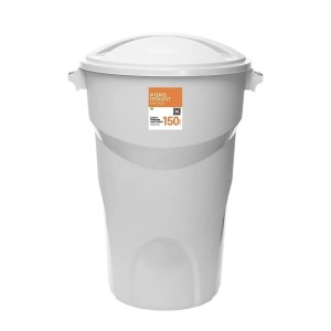 Lixeira 150L Branca com Tampa 66x58,5x94 cm da Paramount
